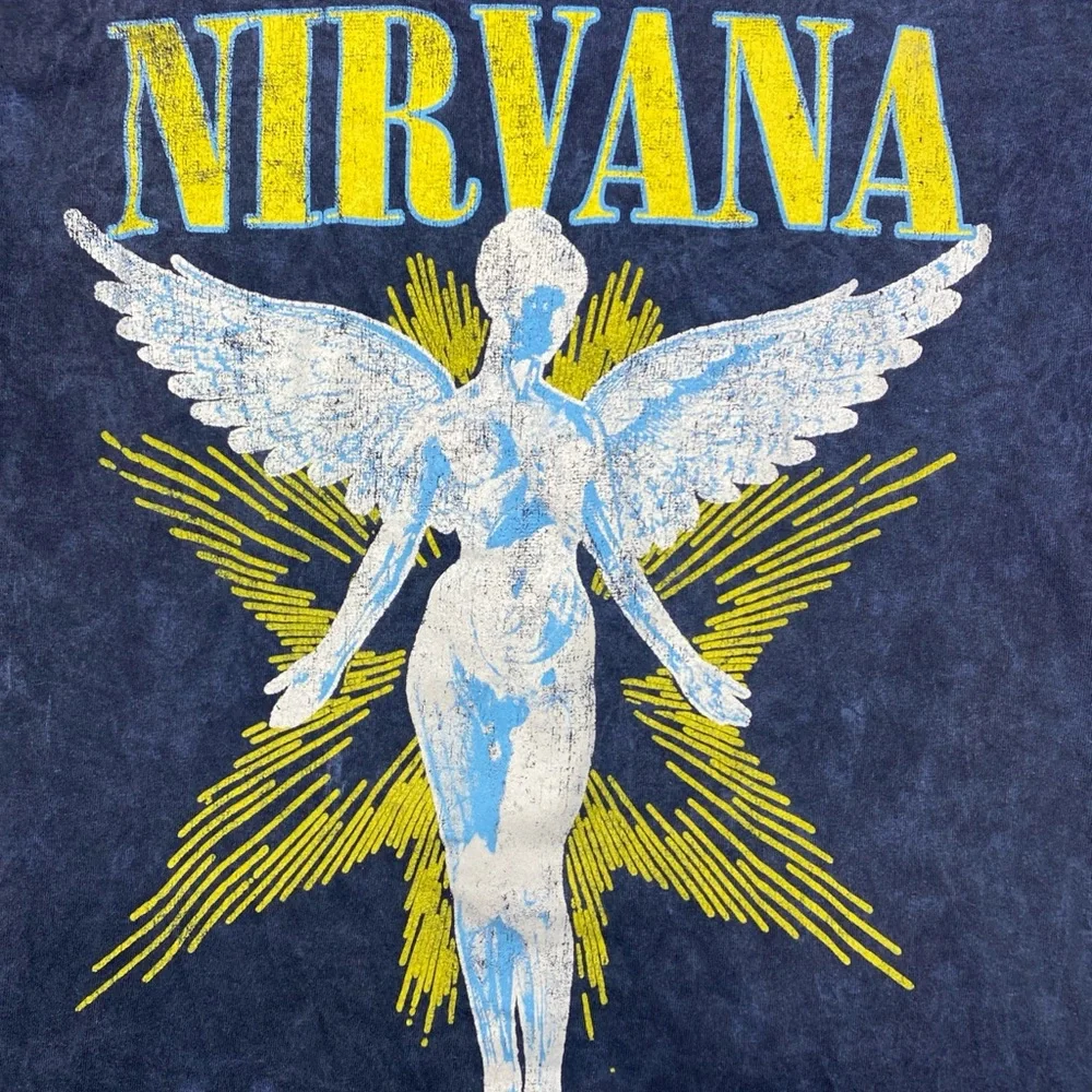 Nirvana In Utero Concert Tour With City List Shirt Sz.M Grunge Punk Modern Retro - Picture 4 of 7